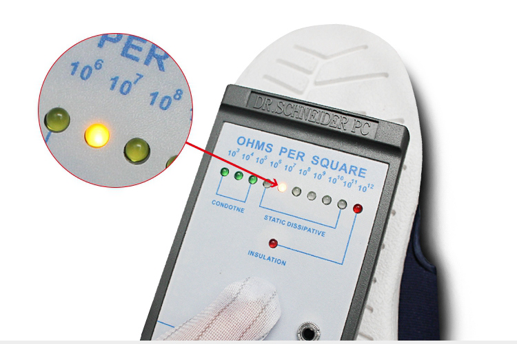 LN-1577103 Anti-statik İş Ayakkabısı Pu Beyaz Anti-statik Dört Delikli Temiz Oda için Tozsuz Terlik
